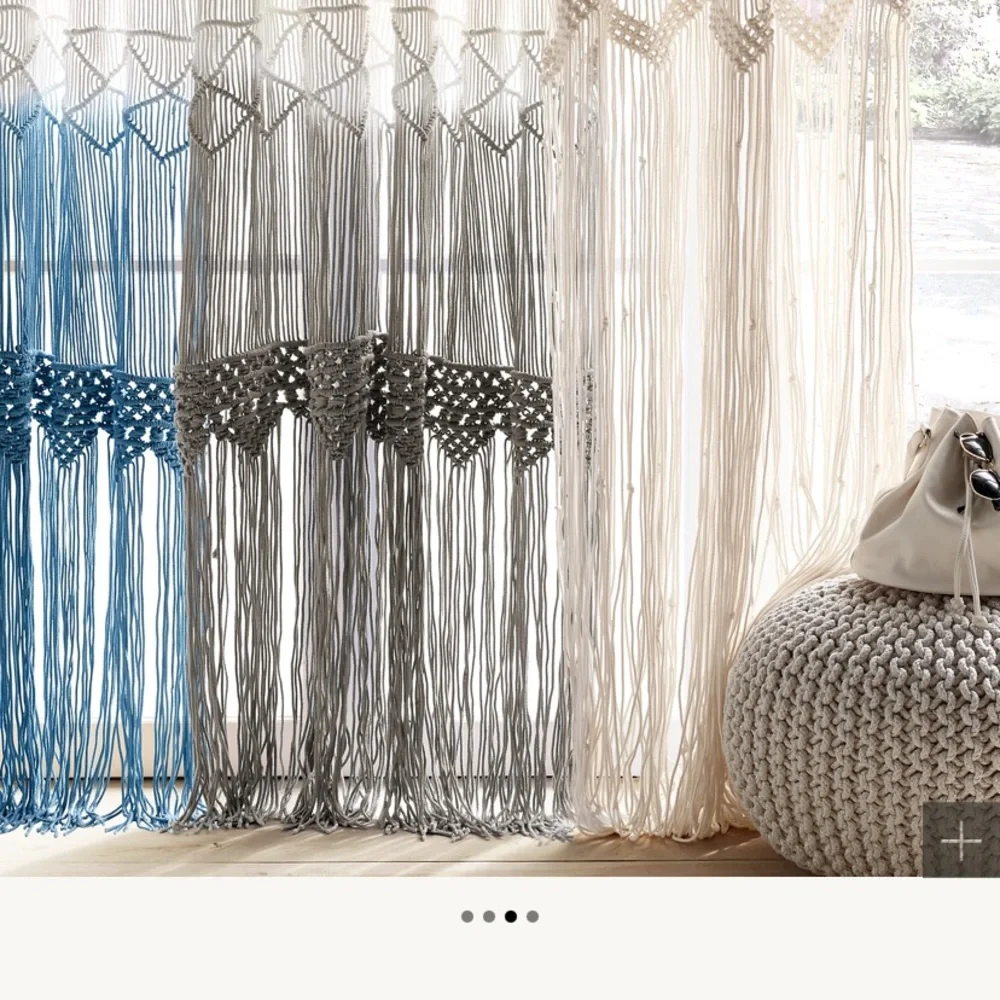 Restoration Hardware Diamond Macrame White Cotton Curtain panel50x96NFS reserved